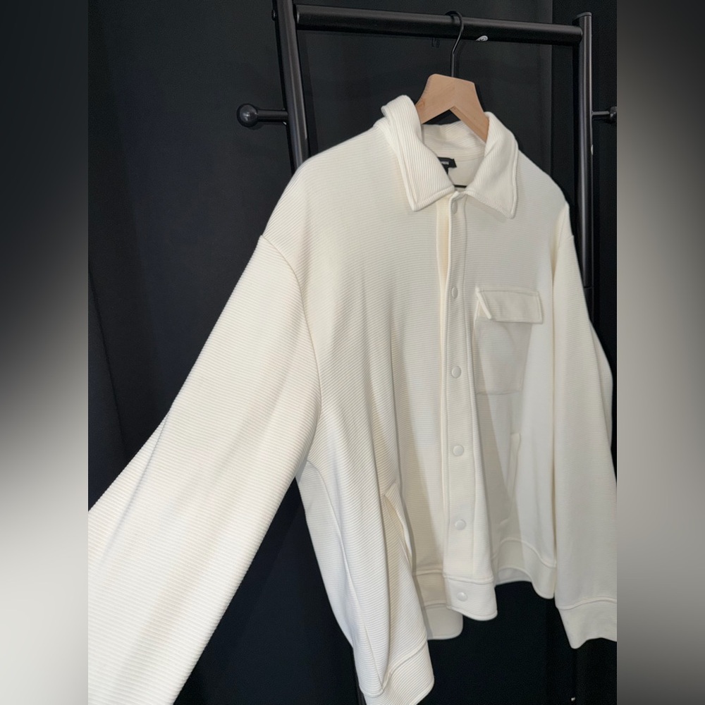 Express Off-White Ribbed Jacket - Picture 3 of 8
